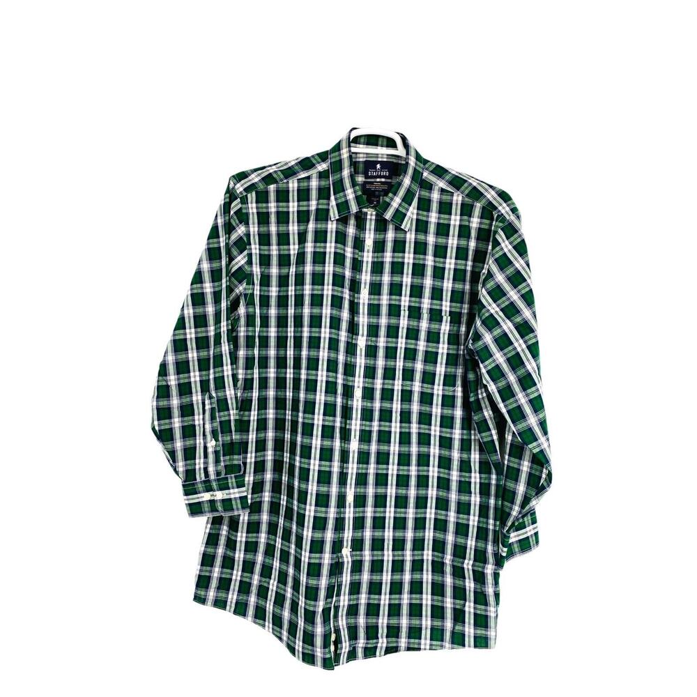 Men's STAFFORD Travel Shirt Long Sleeve Oxford Stretch Size‎ 17/32-35 - Picture 4 of 7